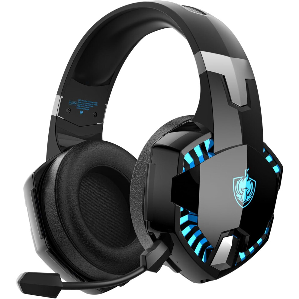 Nuonove Ps4 Gaming Headset For Ps5, Pc, Switch, G2000 Pro Bluetooth Wireless Over Ear Headphones For Phone, Laptop, With Detachable Noise Cancelling Mic, Ster