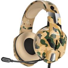 Gaming Headset for Xbox One, PS4 Headset with Mic, Stereo Surround Sound, Noise Cancelling Microphone & One-Key Mute, Cool Camo Gaming Headphones for