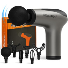 Massage Gun Deep Tissue, 6 Massages Heads with Silent Brushless Motor, High Intensity Percussion 6 Speeds Massage Device for Back Neck Muscle Relieve