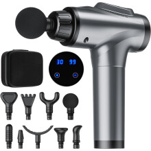Massage Gun, Percussion Massager Gun with 30 Speed Levels & 9 Massage Heads, Handheld Electric Muscle Massager for Any Pain Relief, Gifts for Families