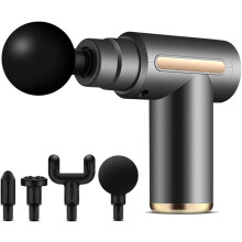 Massage Gun Deep Tissue, Portable 6 Speeds Percussion Handheld Muscle Massager with 4 Massage Heads, 1200mAh Battery & Type-C Charging, Super Quiet Ma