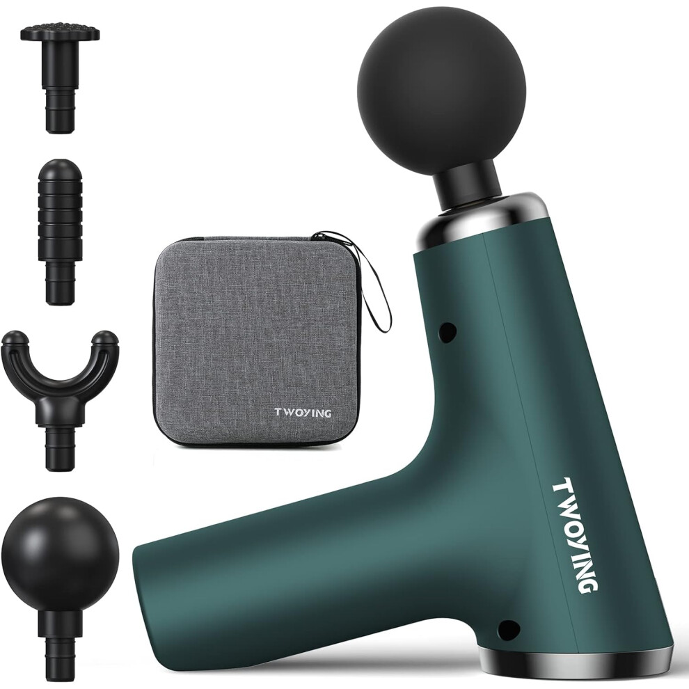 Nuonove Green Mini Massage Gun, Deep Tissue Percussion Muscle Massager, Small, Portable For Athletes With Case Fascia Gun Lcd Touch Screen,