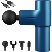 Mini Massage Gun - Powerful Deep Tissue Massager Portable Electric Percussion Muscle Massager Compact Travel Fascia Handheld Massage Gun with 4 Massag