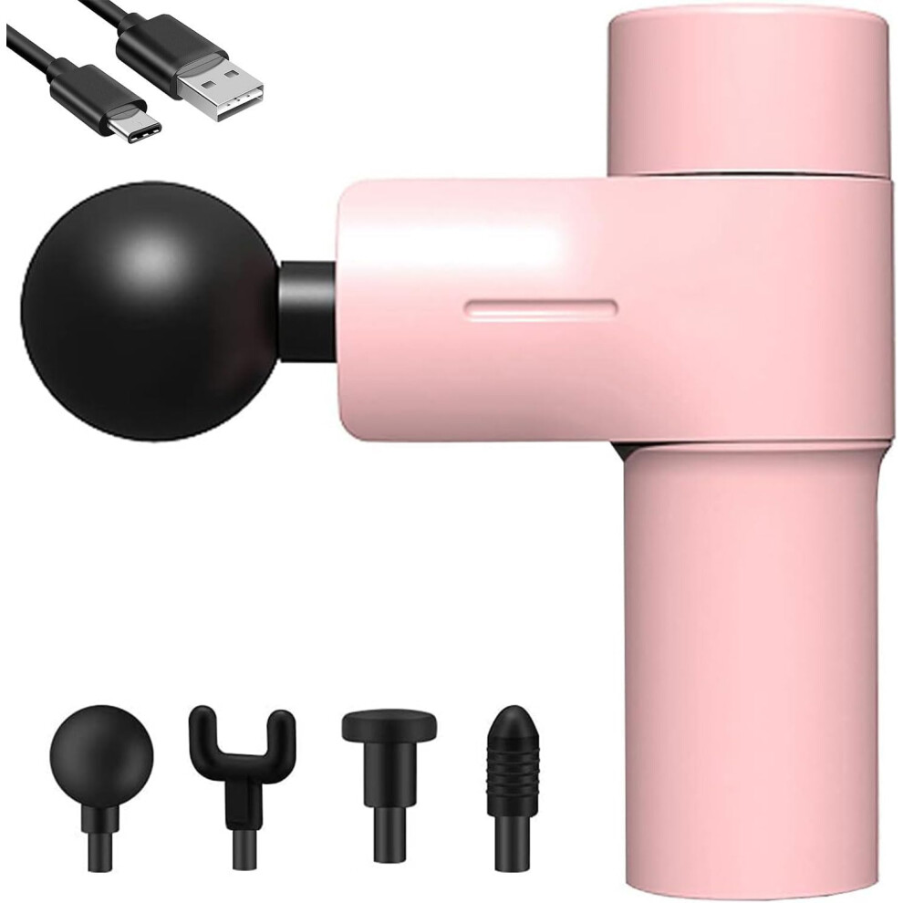 Nuonove Mini Massage Gun - Powerful Deep Tissue Massager Portable Electric Percussion Muscle Massager Compact Travel Fascia Handheld Massage Gun With 4 Massag