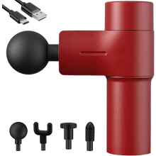 Mini Massage Gun - Powerful Deep Tissue Massager Portable Electric Percussion Muscle Massager Compact Travel Fascia Handheld Massage Gun with 4 Massag
