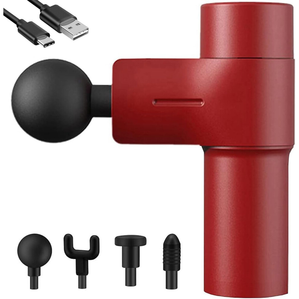 Nuonove Mini Massage Gun - Powerful Deep Tissue Massager Portable Electric Percussion Muscle Massager Compact Travel Fascia Handheld Massage Gun With 4 Massag