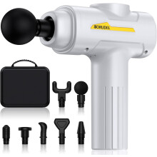 Massage Gun,Back Massager Gun for Athletes Muscle Massage Gun for Pain Relief with 7 Massage Heads & 6 Speeds and Carrying Case Creamy (White)