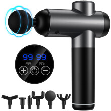 Muscle Massage Gun Percussion Massager Gun Deep Tissue with 99 Adjustable Speeds and 6 Heads, Portable Body Muscle Massager for Office Gym Home Post-W