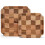 Wood Serving Trays - Set of 2 Square Serving Platters, Wooden Decorative Board Charcuterie Boards for Serving Breakfast Dinner Appetizers Coffee BBQ P 1
