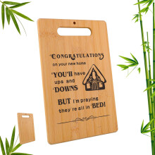 Bamboo Cutting Board: Perfect Housewarming Gift, Elegant Decor, Versatile Kitchen Essential - Ideal for New Home Celebration, Food Preparation, Entert