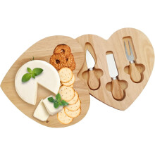 Wood Cheese Board and Knife Set,Heart-Shaped Charcuterie Board Set,Miniature Cutting Board,Wine Meat Cheese Platter,Housewarming Gift for Women, Weddi