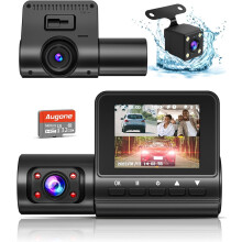 Dash Camera for Cars,4K Full HD Dash Cam Front and Rear Inside, Dashcam with Night Vision with Free 32GB SD Card,Built-in Loop Recording,G-Sensor,WDR,