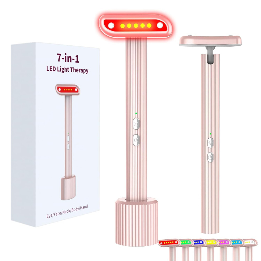 Red-Light-Wand-for-Face?7 Colors LED Facial Skin Care Tool Eye Beauty Wand Neck Body Face Massager