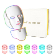 Face Mask Light 7 Colors Face and Neck Light Facial Skin Care Anti Aging Skin Tightening Wrinkles Toning Mask