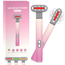 Red Light Therapy for Face, 6-in-1 LED Red Light Therapy Wand, 3 Color Radiant Renewal Wand, Face Therapy Wand to Reduce Eye Lines, Dark Circles and B