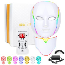 LED Face Màsk, 7 Color LED Face Màsk Light Theràpy & Neck Màsk, LED Facial Màsk Skìn Care Màsk for both beauty salons and home use
