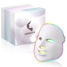 LED FACIAL LIGHT THERAPY MASK-Led Face Mask Light Therapy, 7 Led Light Therapy Facial Skin Care Mask - Blue & Red Light for Acne Photon Mask - Skin Ca