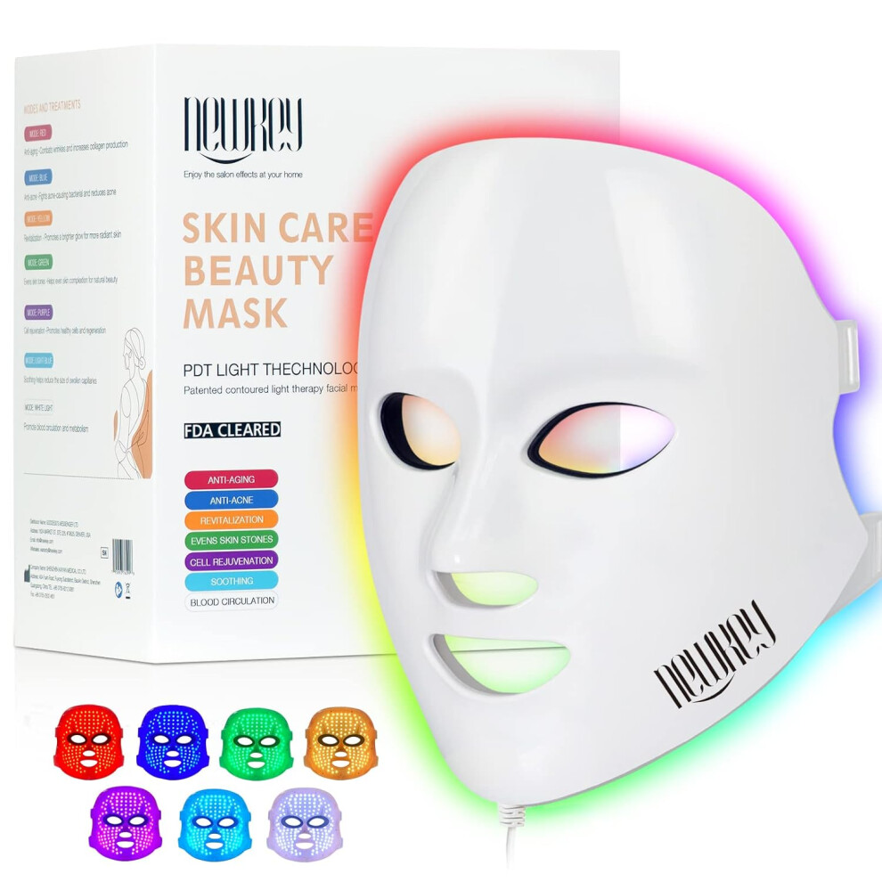 Nuonove Red/Light Therapy For Face, Led Face Mask Therapy For Wrinkles,7 Colors Therapy Mask,Korea Pdt Technology Mask For Winkles