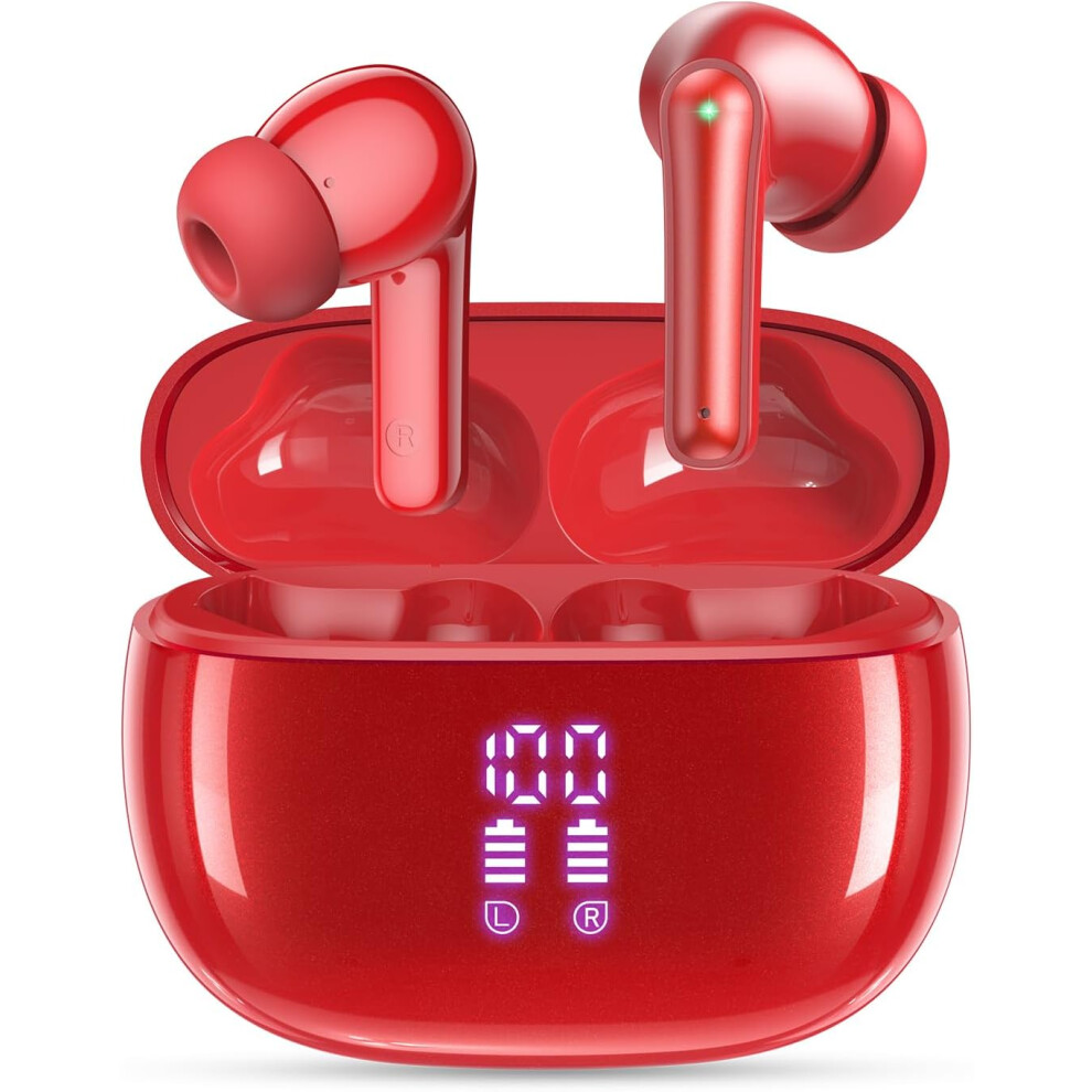 Wireless Earbuds Bluetooth Headphones, 40H Playtime Stereo Ipx5 Waterproof Ear Buds, Led Power Display Cordless In-Ear Earphones With Microphone For I 6223682524235