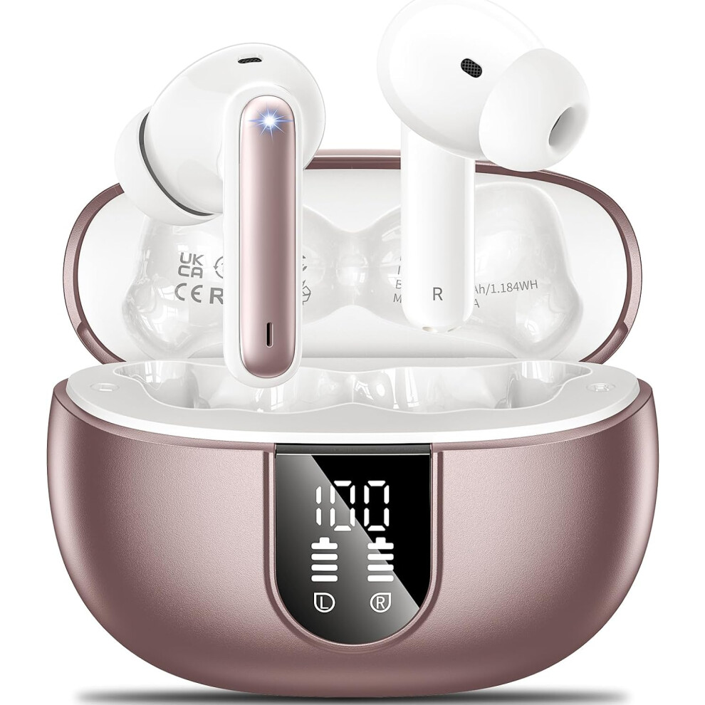 Wireless Earbuds, 2023 Wireless Headphones Hifi Stereo Earphones With 4 Enc Noise Canceling Mic, 42Hs Playtime In Ear Earbud, Bluetooth 5.3 Sport Earp 6223682524679