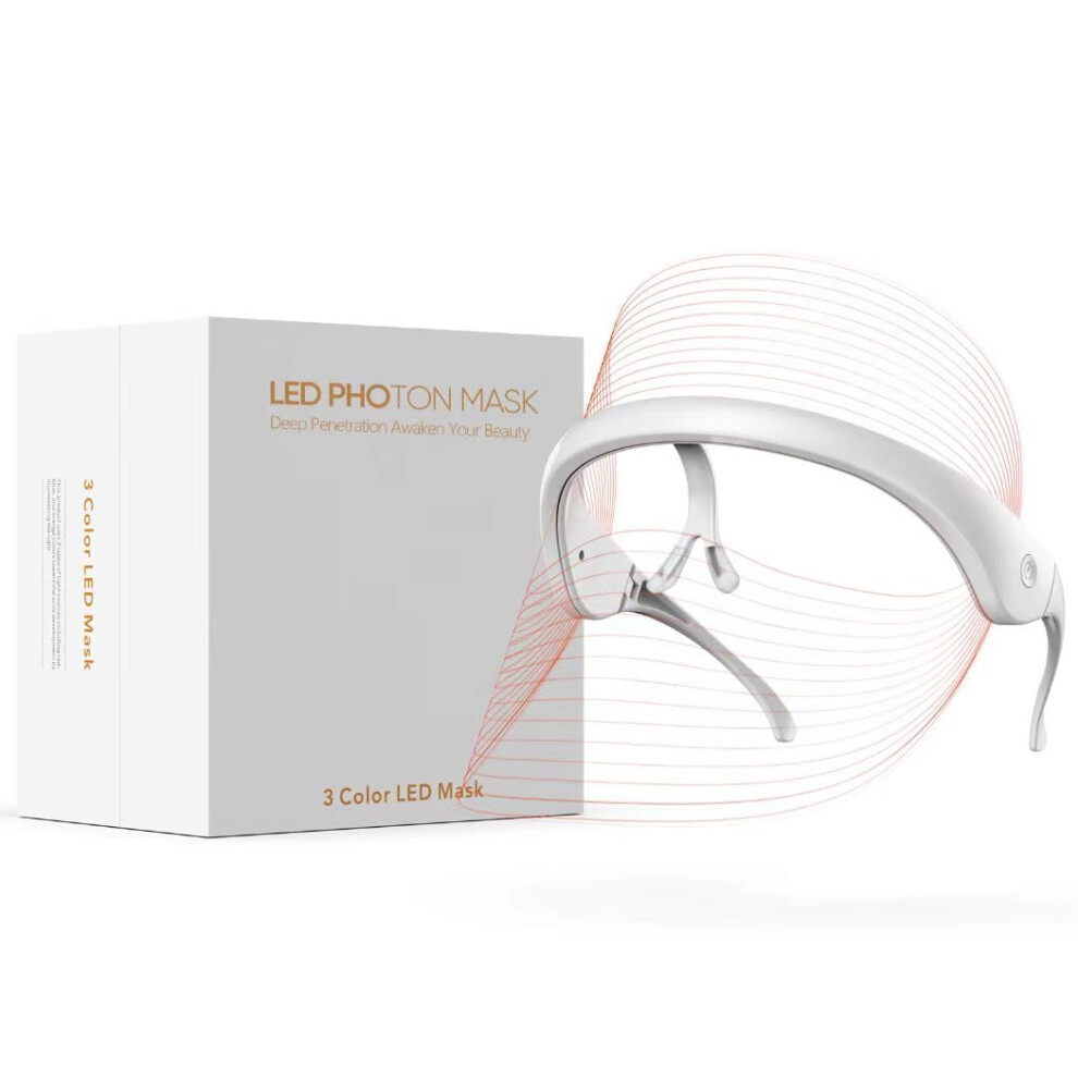 Nuonove Light Led Face Mask Therapy Facial Photon Beauty Device With Usb Cable 3 Colors Led Skin Care Treatment Mask For Facial Rejuvenation, Anti-Aging