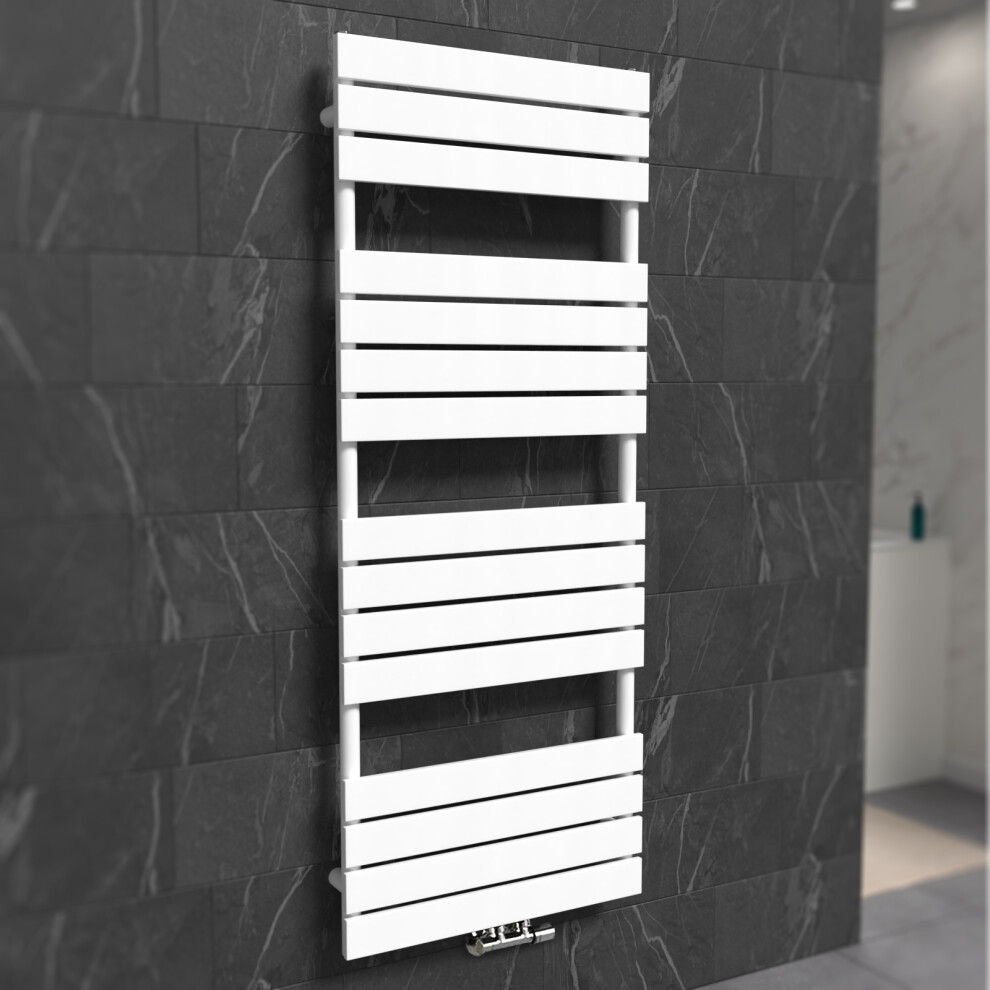 Nes Home 1600 x 600 mm Designer Towel Radiator White Single Flat Tube