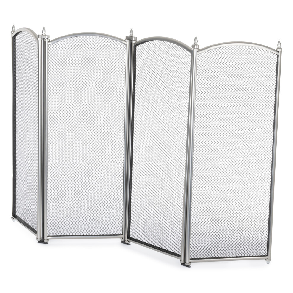 4-Panel Black Fire Screen