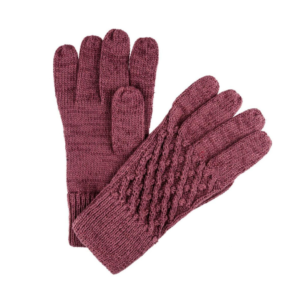 (S-M) Regatta Multimix III Knit Gloves - Dusky Heather