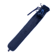 LIVIVO 2L Long Hot Water Bottle - Navy with Pompom