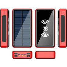 Solar Power Bank 30000MAH, Portable Power Bank Solar Wireless Charger External Battery with Led Light Waterproof Outdoor Power Bank