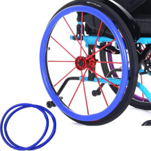 (24 Inch, Blue) Wheelchair Cover, 24In/22 Inch Wheelchair Push Rim Covers, 1 Pair Non-Slip Wear-Resistant Hand Push Cover, Wheelchair Rear Wheel