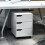 Homcom MDF Mobile File Cabinet w/ 3 Drawers Locking Wheels Metal Rails White 6