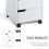 Homcom MDF Mobile File Cabinet w/ 3 Drawers Locking Wheels Metal Rails White 5