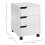 Homcom MDF Mobile File Cabinet w/ 3 Drawers Locking Wheels Metal Rails White 2