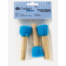 Set of 3 Medium Sponge Stippler Dabber Foam Paint Brushes for Stencils