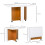 Homcom HOMCOM Folding Dining Table Mobile Writing Desk w/ Casters Teak Colour, White 2