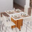 Homcom HOMCOM Folding Dining Table Mobile Writing Desk w/ Casters Teak Colour, White 7