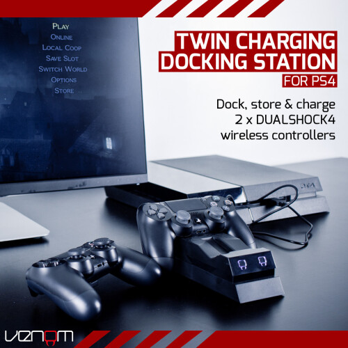Venom PS4 Twin Charge Docking Station - Black 1