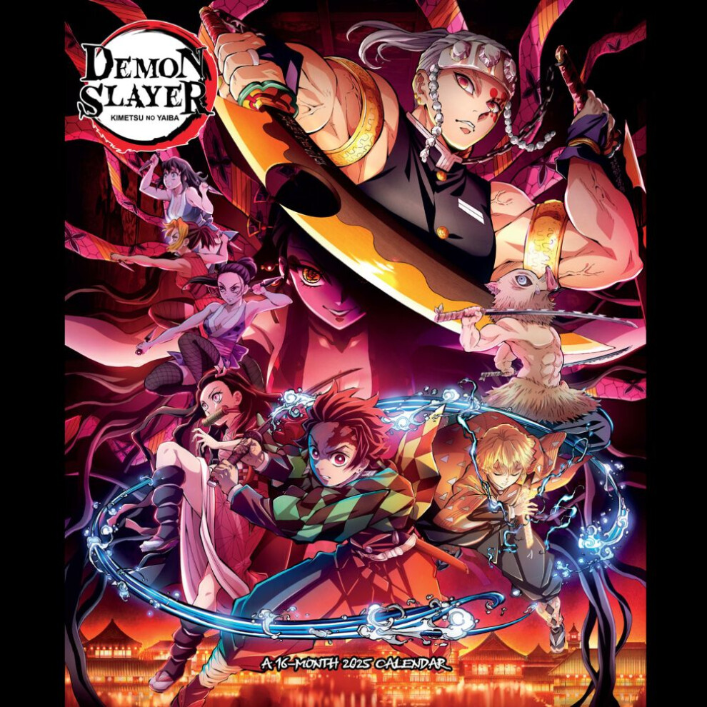 2025 Calendar Demon Slayer Month to View Square Calendar