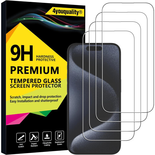 (iPhone 15 Pro) Screen Protector Tempered Glass Film iPhone 4 Pz