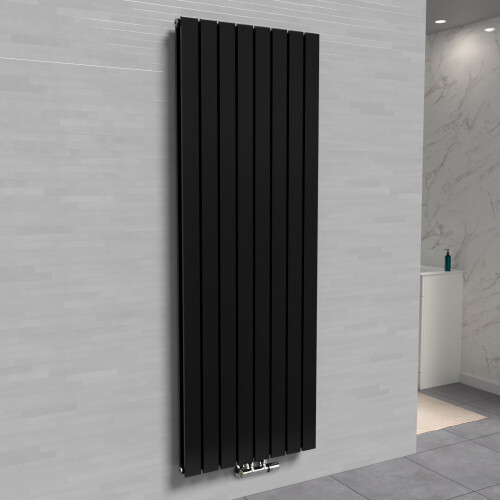 NES Home Nes Home 1800 X 546 mm Vertical Flat Panel Black Designer Radiator