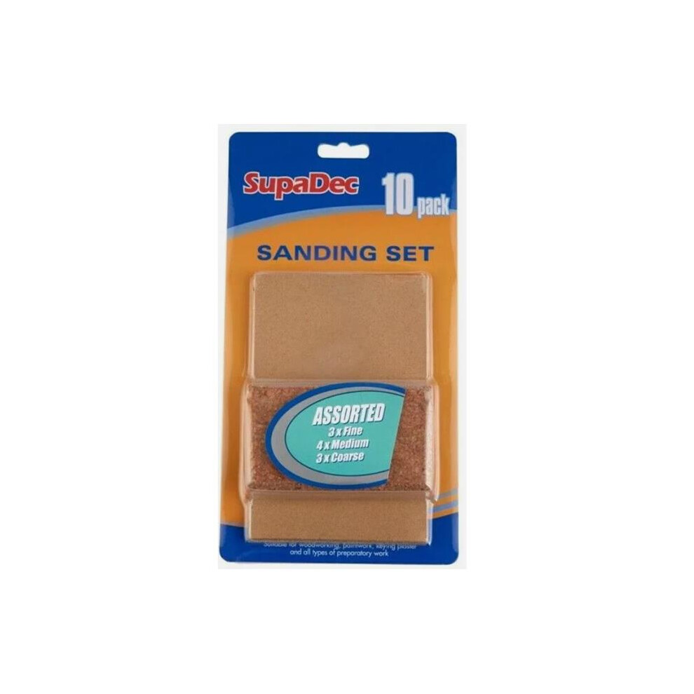 Supadec Diy Decorating Sanding Block With 10 Sanding Sheets 5017193436115
