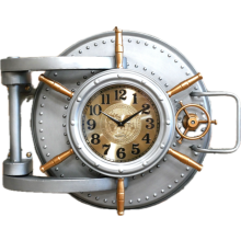 Quirky Metal Bank Vault Style Wall Clock