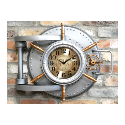 Quirky Metal Bank Vault Style Wall Clock 1