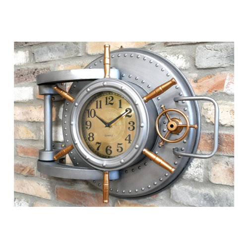 Quirky Metal Bank Vault Style Wall Clock 2