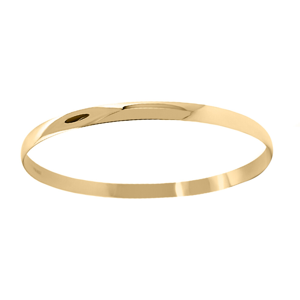 Solid 9ct Gold  D-Shape 5mm Bangle Bracelet - JBG062