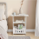 Bedside Table Tea Coffee Table Storage Space White Nightstand 4