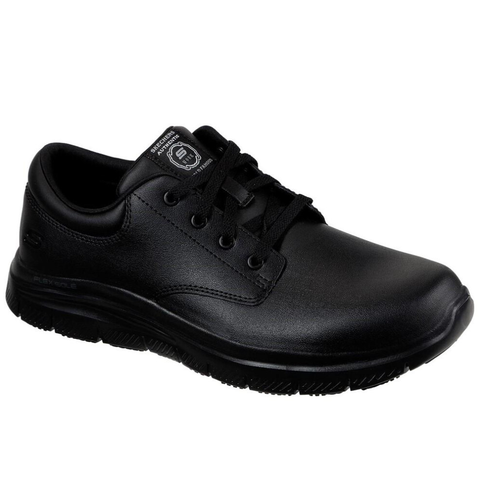 (7 UK, Black) Skechers Mens Flex Advantage Fourche Leather Trainers
