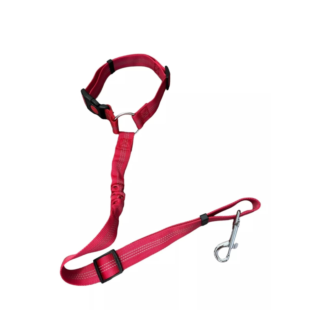 (Red) Headrest Anti Shock Pet Dog Car Seat Belt Bungee Lead Travel Safety Harness Red