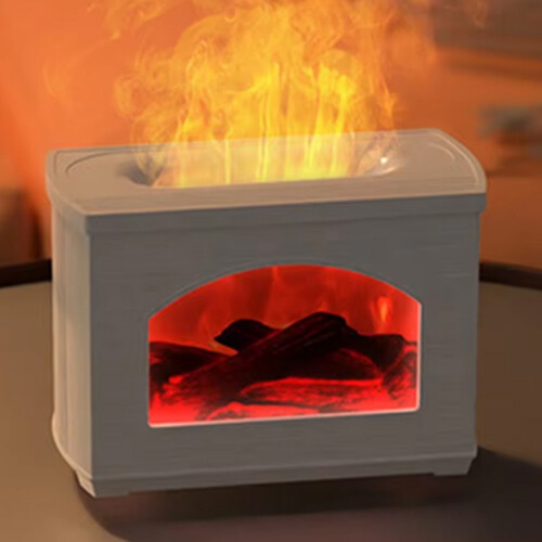 270ML Simulated Fireplace Air Humidifier USB Flame Effect White 2